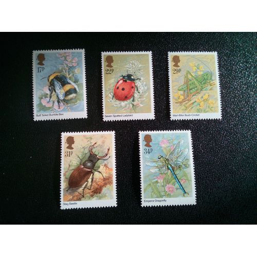 Timbre Royaume Unis Yt 1173 A 1177 Séries: Insectes 1985 ( 030804 )