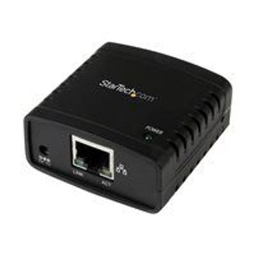 StarTech.com Serveur d'impression - USB 2.0 - Ethernet 10/100 Mb/s - Serveur d'impression LPR réseau -10Base-T/100Base-TX - Noir - Serveur d'impression - USB 2.0 - 10/100 Ethernet - noir - pour...