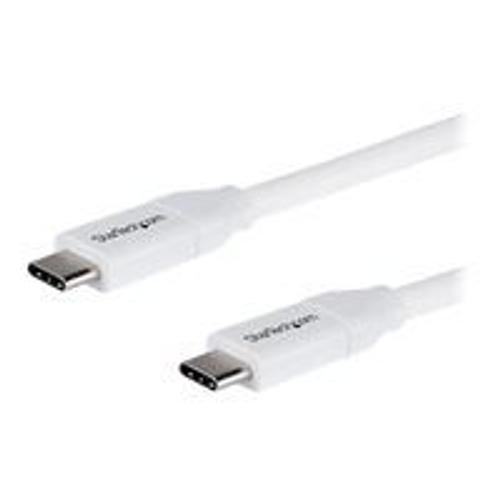 StarTech.com Câble USB-C vers USB-C avec Power Delivery 5A de 2 m - Cordon USB 2.0 Type-C certifié USB-IF - Blanc - Câble USB - 24 pin USB-C (M) pour 24 pin USB-C (M) - Thunderbolt 3 / USB 2.0 -...