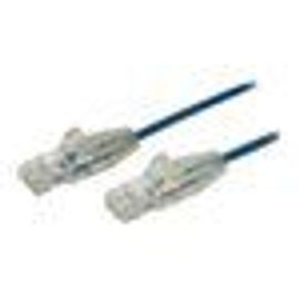 StarTech.com Cable reseau Ethernet RJ45 Cat6 de 3 m - Cordon de brassage mince Cat 6 UTP sans crochet - Fil Gigabit bleu (N6PAT300CMBLS) - Cordon de raccordement - RJ-45 (M) pour RJ-45 (M) - 3 m...