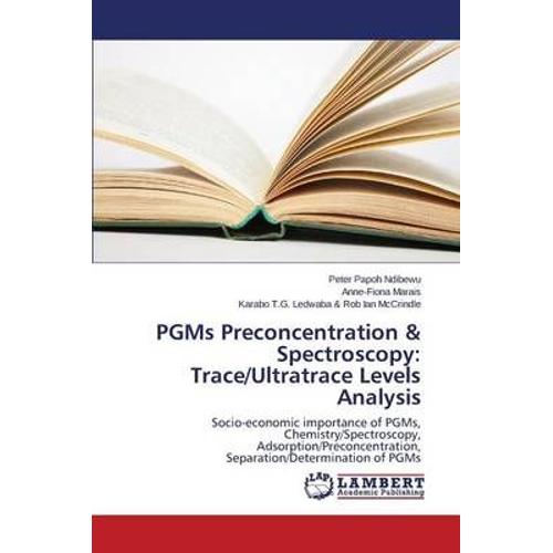 Pgms Preconcentration & Spectroscopy: Trace/Ultratrace Levels Analysis