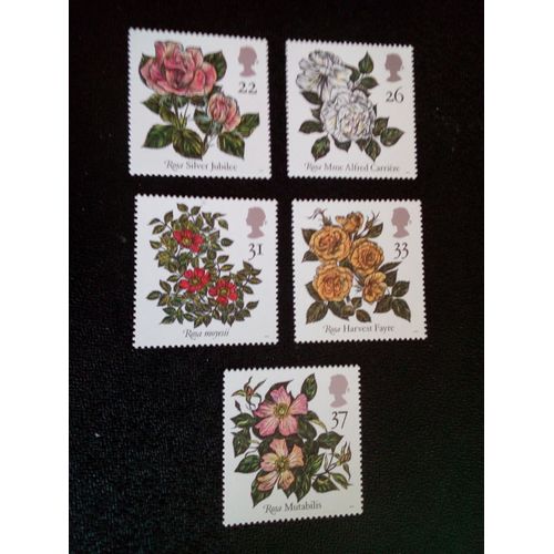 Timbre Royaume Unis Yt 1551 A 1555 Séries: Congrès Mondial Des Roses 1991 ( 030804 )