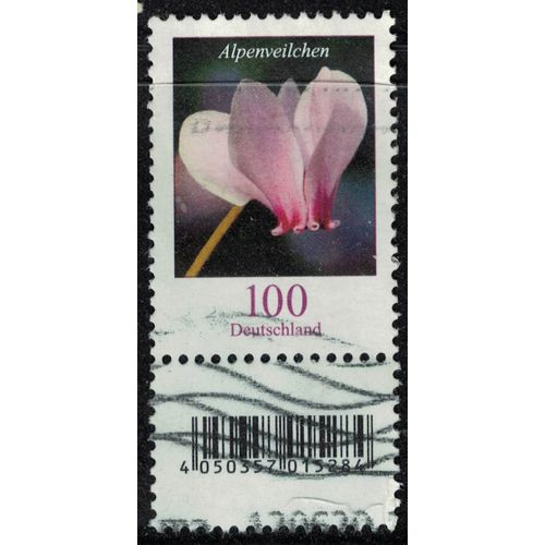 Allemagne 2018 Oblitéré Used Fleur Alpenveilchen Cyclamen Persicum Bord De Feuille Su