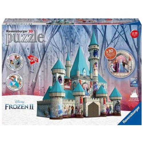 Puzzle Disney 216 Pieces 3d Le Chateau De La Reine Neige - Elsa - Olaf - Anna - Kristoff Bjorgman - Sven