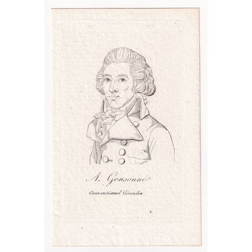 Gravure 1821 Portrait Armand Gensonné Bordeaux Gironde Convention Nationale Révolution Française