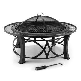Blumfeldt Ronda Brasero Ø 95cm Grill Protection Étincelles Métal Bruni