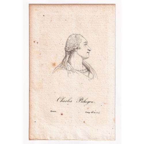 Gravure 1821 Portrait Jean-Charles Pichegru Planches-Près-Arbois Jura Révolution Française Président Du Conseil Des Cinq-Cents
