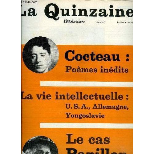 La Quinzaine Littéraire N° 75 - Papillon Par Maurice Nadeau, Les Combats Et Les Jeux Par Edith Thomas, Détruire Dit-Elle Par Philippe Boyer, Les Garçons Par Anne Fabre Luce, Printemps Au Parking Par(...)