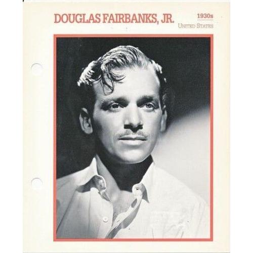 Movie Star Card [Carte Perforée En Langue Anglaise] Douglas Fairbanks Jr