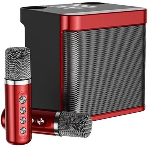 Family K Song Ensemble de haut-parleurs Bluetooth pour karaoké Bluetooth tout-en-un avec microphone sans fil durable et facile à utiliser Rouge