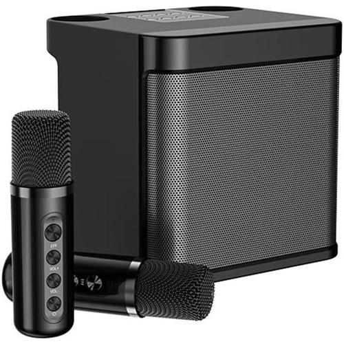 Family K Song Ensemble de haut-parleurs Bluetooth pour karaoké Bluetooth tout-en-un avec microphone sans fil durable, facile à installer, facile à utiliser, noir