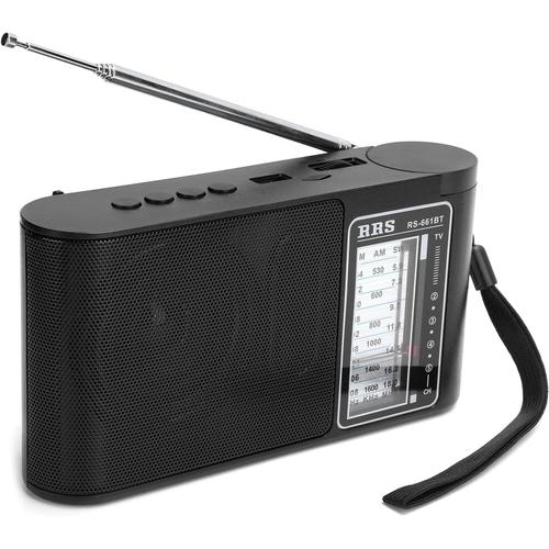 Lecteur Récepteur Radio Portable, FM/AM/SW1/SW2 Réglage Manuel Multibande Haut-Parleur Intégré et Prise Casque 3,5 Mm (Noir)