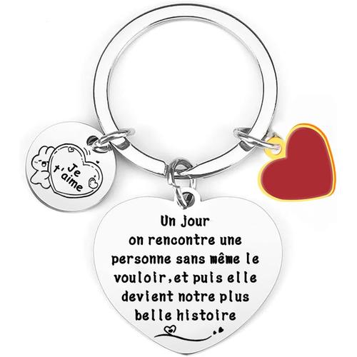 Porte Clé Saint Valentin Cadeau Saint Valentin Homme Femme Idee Cadeau Couple Cadeaux pour St Valentin Original Porte Clef Couple Cadeau Anniversaire Homme Femme Personnalisée Cadeau Couple