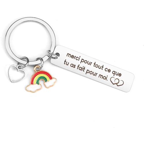 Cadeau Merci pour tout Porte Clé Merci,Cadeau Merci Nounou Amie Maitresse Collegue Docteur Maman Papa Infirmière Porte Clef Merci Personnalisable,Cadeaux Idee Cadeau Femme Homme Noel Original