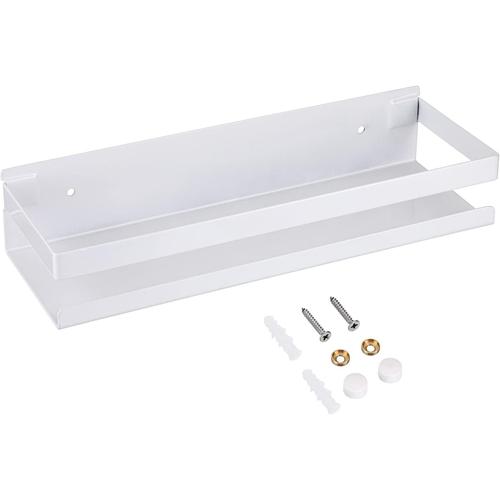 étagère murale étagère de douche suspendre en acier inox panier de cuisine mural pour rangement (blanc, 30CM)