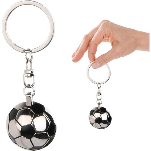 Football Keychain, Porte-Clés en Métal Football en Argent, Porte-CléS CréAtif De DéCoration De Ballon De Football, Porte Clef Personnalisé Pour Adultes Et Enfants