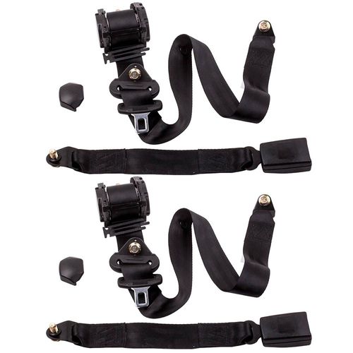 2pc Universel Ceinture De Sécurité 3 Point Rétractable Voiture Siège Safety Belt