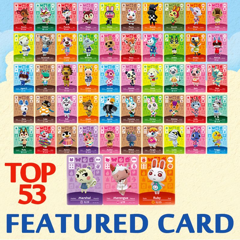 Carte Amiibo Animal Crossing,16pcs top16 Jeu Cartes de Villageois