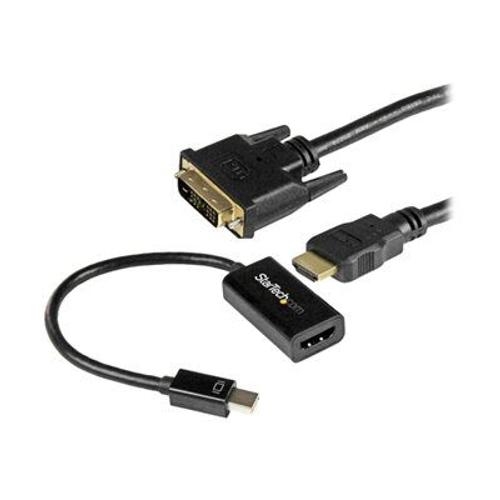 StarTech.com Kit de connectiques Mini DisplayPort vers DVI - Convertisseur actif Mini DP vers HDMI avec câble HDMI vers DVI de 1,8 m - Convertisseur vidéo - DisplayPort - DVI, HDMI