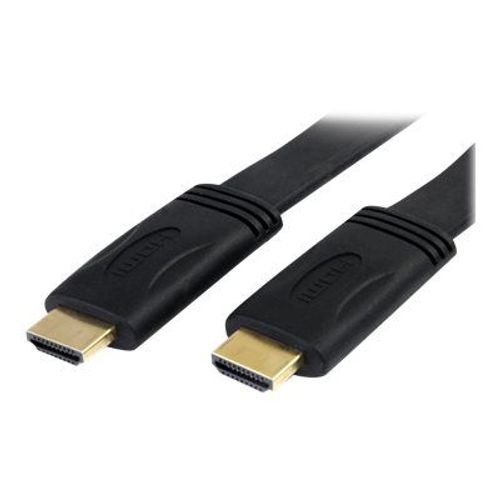 StarTech.com Câble plat HDMI haute vitesse Ultra HD 4K x 2K avec Ethernet de 5m - Cordon HDMI vers HDMI - Mâle / Mâle - Noir - Câble HDMI avec Ethernet - HDMI mâle pour HDMI mâle - 5 m - blindé -...