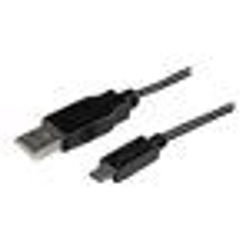 StarTech.com Câble de charge /synchronisation mobile USB A vers Micro B slim de 2 m - Cordon USB 2.0 pour smartphone / tablette M/M - Noir - Câble USB - Micro-USB de type B (M) pour USB (M) - USB...