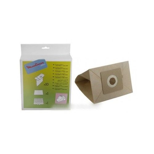 Sacs (X10) + 1 Filtre Hepa Pour Aspirateur Zélio Moulinex