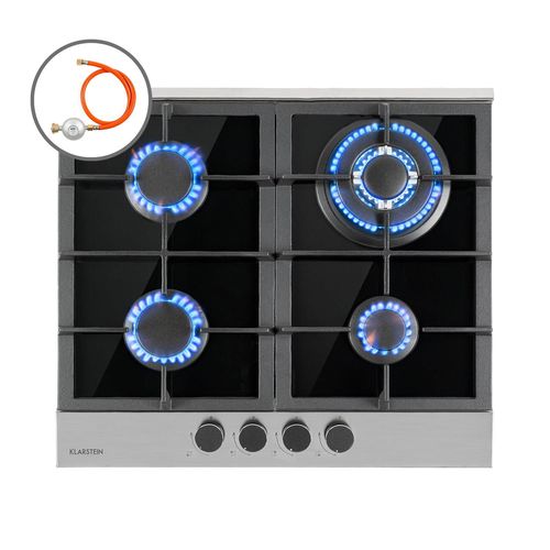 Klarstein Alchemist Table De Cuisson Gaz 4 Zones Brûleurs En Aluminium Vitrocéramique