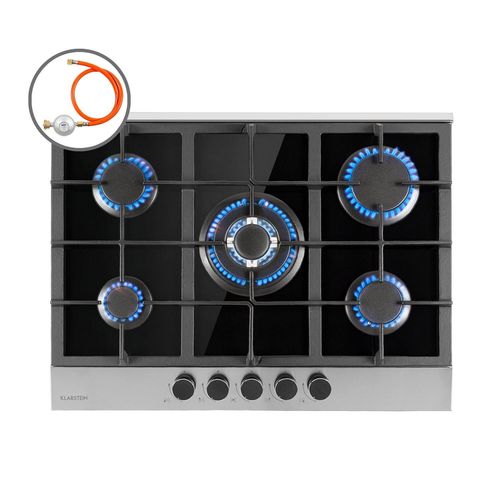 Klarstein Alchemist Table De Cuisson Gaz 5 Zones Brûleurs En Aluminium Vitrocéramique
