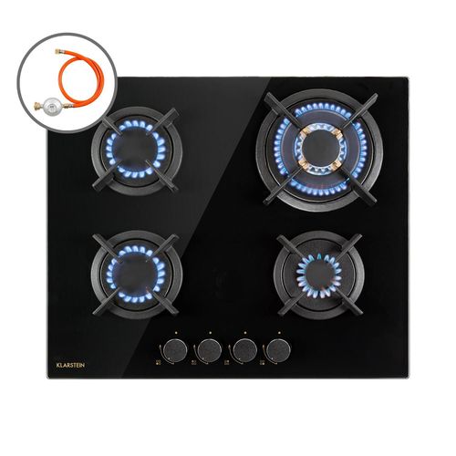 Klarstein Goldflame 4 Table De Cuisson Gaz 4 Brûleurs En Laiton Vitrocéramique N