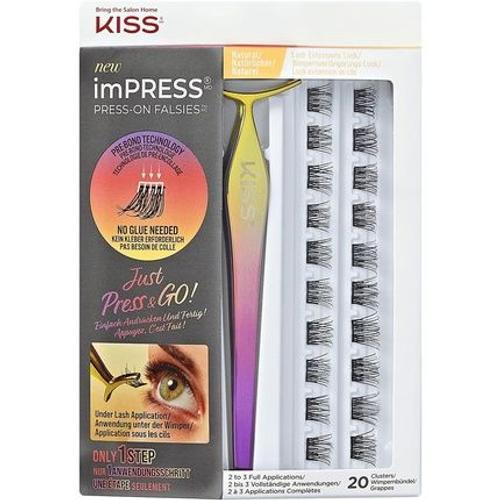 Kiss Impress Press-On Falsies Eyelash Clusters Kit Natural Black