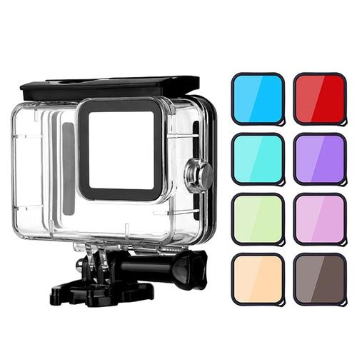 Coque étanche pour Gopro Hero10 Hero9, pour plongée sous-marine, rouge, rose, violet, gris, bleu, avec filtre de 8 couleurs