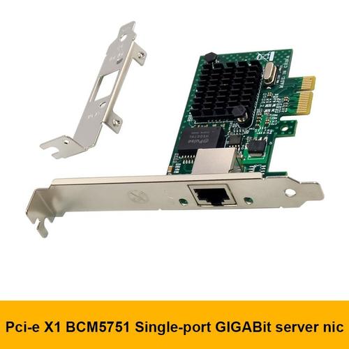 Carte réseau Gigabit PCI-E X1 BCM5751, pour serveur, convertisseur RJ45 LAN, contrôleur de réseau