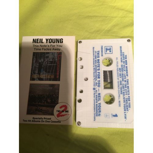 Neil Young This Note's For You Time Fades Away Cassette Audio Tres Rare