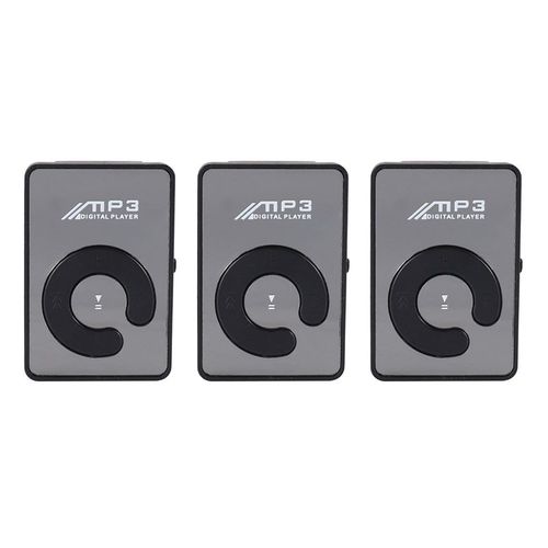 Mini Clip miroir 3 pièces, lecteur de musique Mp3 numérique USB, Support de carte SD TF 8 go noir