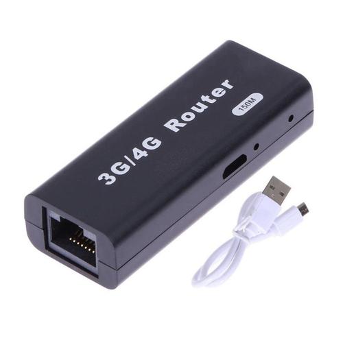 Mini routeur USB sans fil 3G/4G, 150 mb/s, RJ45, point d'accès pour réseau sans fil, avec câble USB