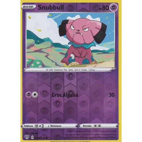 Carte Pokemon - Snubbull - 70/189 - Reverse - Épée Et Bouclier 3 Ténèbres Embrasées