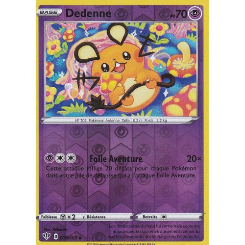 Carte Pokemon - Dedenne - 78/189 - Reverse - Épée Et Bouclier 3 Ténèbres Embrasées