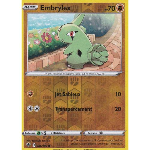 Carte Pokemon - Embrylex - 86/189 - Reverse - Épée Et Bouclier 3 Ténèbres Embrasées