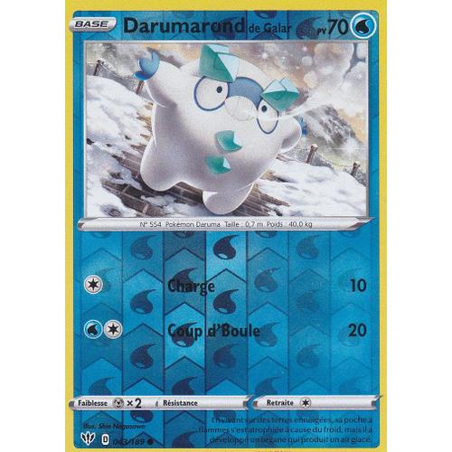 Carte Pokemon - Darumarond De Galar - 43/189 - Épée Et Bouclier 3 Ténèbres Embrasées