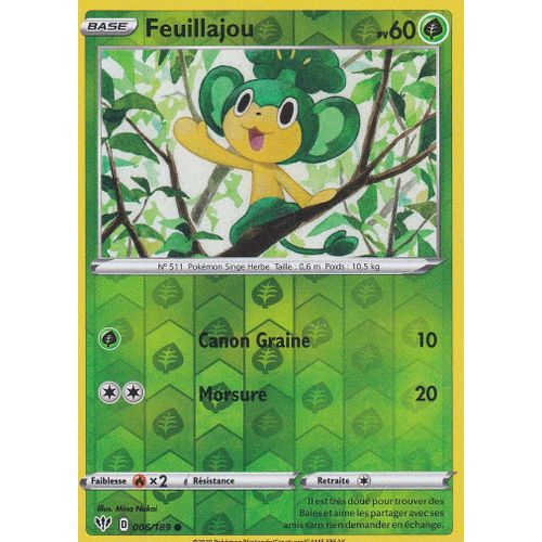 Carte Pokemon - Feuillajou - 6/189 - Reverse - Épée Et Bouclier 3 Ténèbres Embrasées