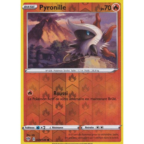 Carte Pokemon - Pyronille - 29/189 - Reverse - Épée Et Bouclier 3 Ténèbres Embrasées