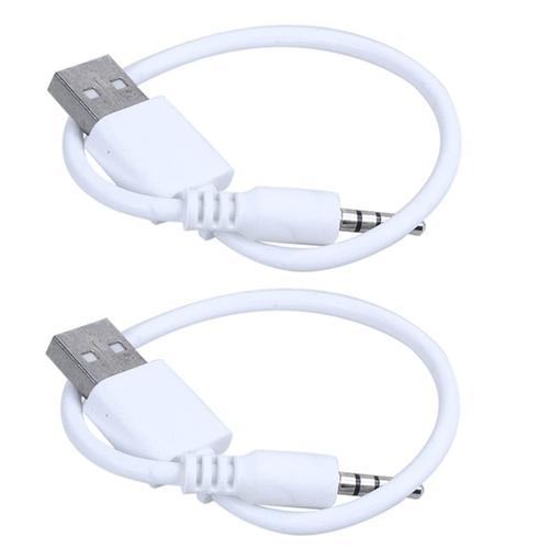 Câble de synchronisation de données USB blanc 2X, pour Apple Ipod Shuffle 1ère 2ème génération