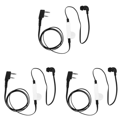 Écouteurs Style nouilles, casque d'écoute, prise K, casque pour Baofeng Uv5r Bf-888S, fil noir, 3x2 broches