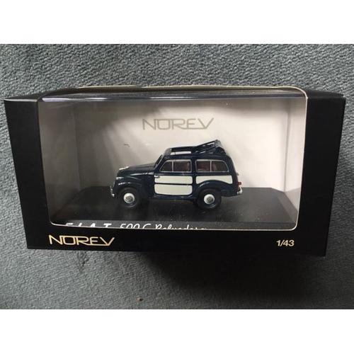 Fiat 500 C Belvedere Bleu & Blanc Norev 1:43-Norev