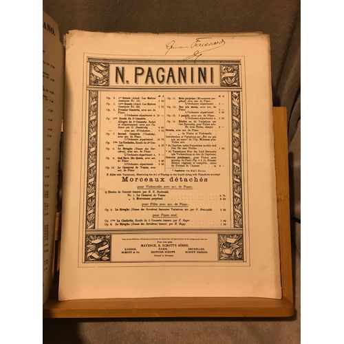 Paganini Non Più Mesta Pour Violon Et Piano Opus 12 Partition Éd. Schott