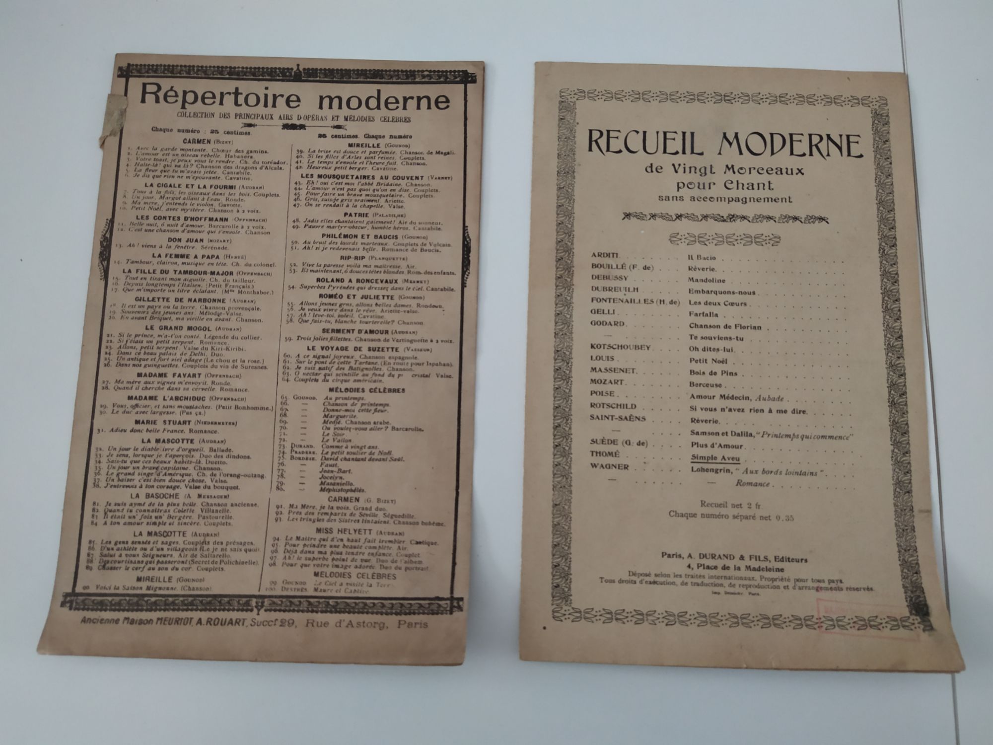 Partitions Anciennes d’occasion