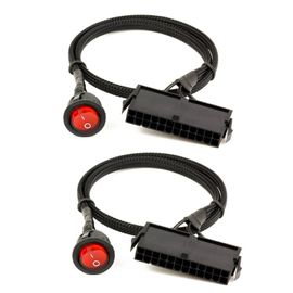 Alimentation Atx Psu Pc Femelle 50cm, 2x24 Broches, Testeur De Démarrage, Câble De Raccordement Avec Interrupteur On/Off