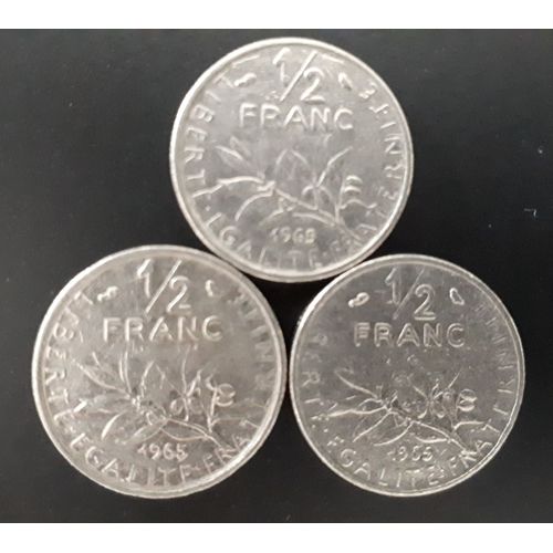 1/2 Franc Semeuse Caractères Fins 1965