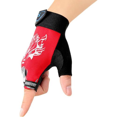 Gants Enfants Mitaines Sports Gants De V¿¿Lo Gants Demi-Doigts Respirants Gants Sans Doigts Antichoc Gants Protection Pour Course Cycliste Gym