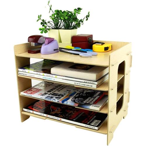 Trieur Vertical En Bois Organisateur De Bureau Bac ¿¿ Courrier Organisateur Diy Multim¿¿Dia Porte-Documents Avec 4 ¿¿Tag¿¿Res Rangement D'archivage Multifonction Pour Lettres Magazine Journaux Et Livres